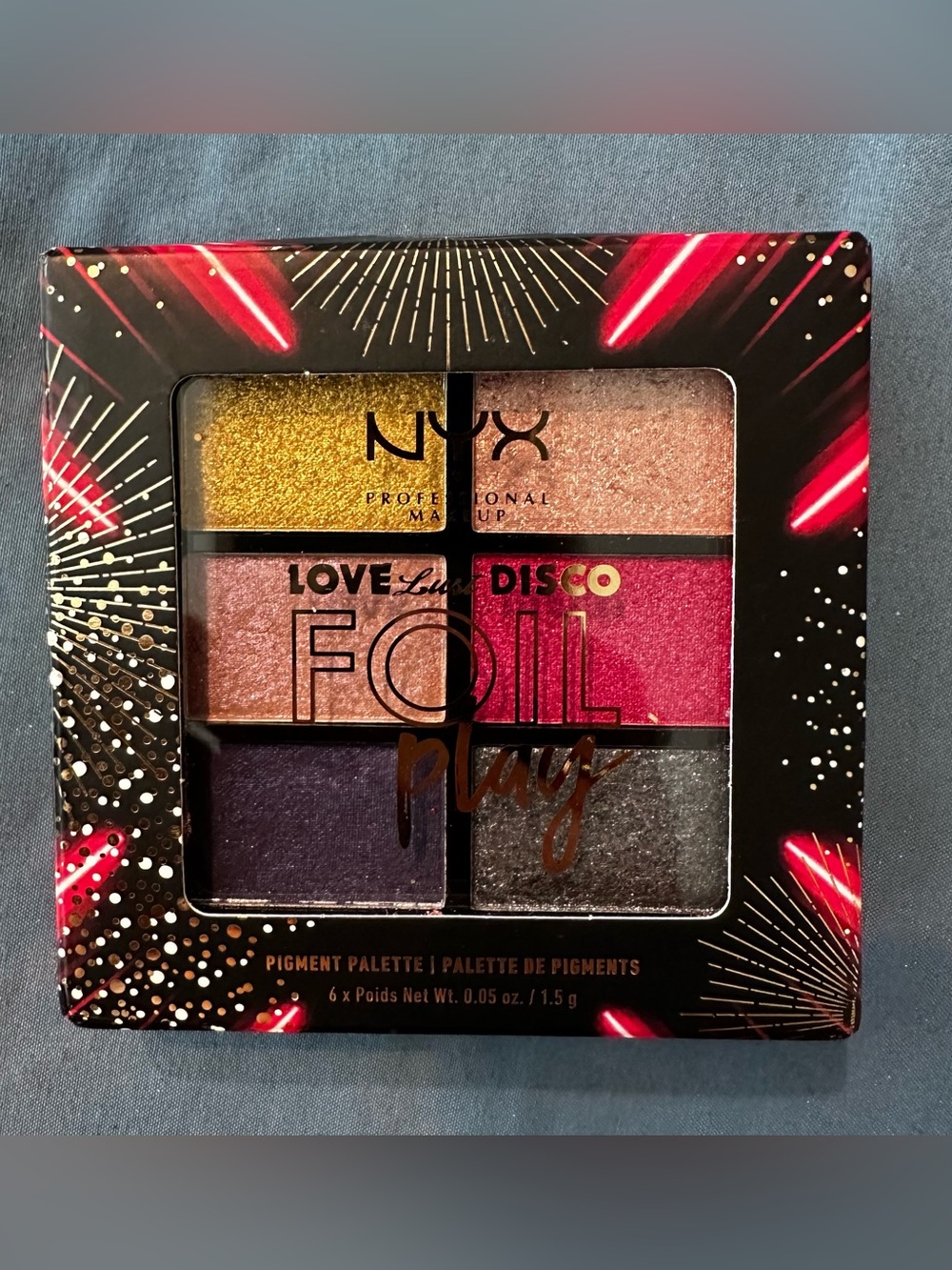 NYX Love Lust Disco Foil Play Pigment Palette - Gold, Pink, Purple, Silver